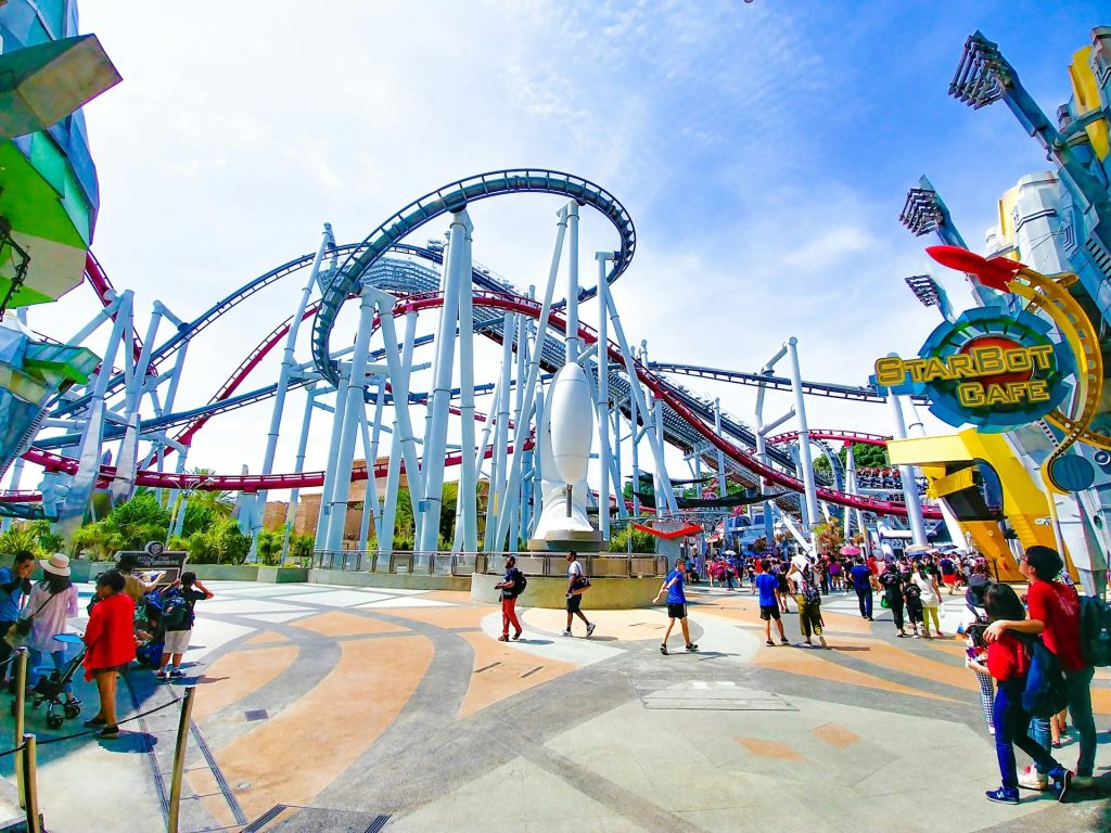 people of amusement park under clear blue sky during daytime